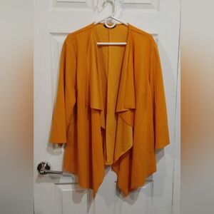 SHEIN Mustard Draped Open Front Cardigan